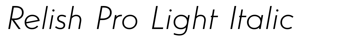 Relish Pro Light Italic